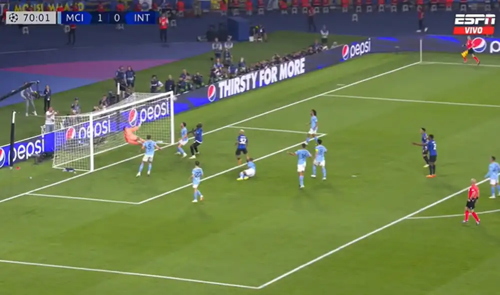 Manchester City e Inter de Milán juegan por primera vez una final de Champions League entre sí. Foto: captura de ESPN