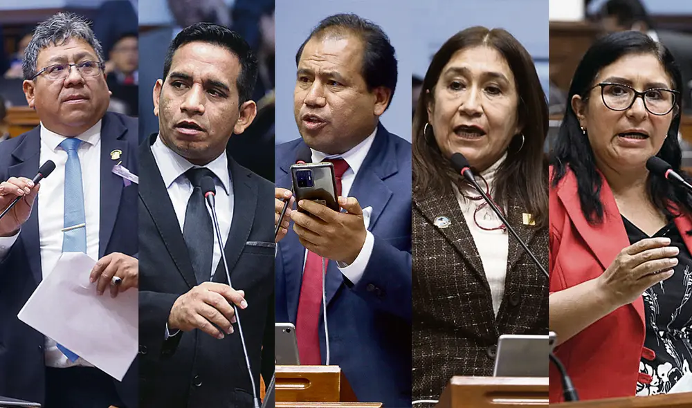 Cambios sospechosos. Jorge Flores y Elvis Vergara ya fueron blindados en caso ‘Los Niños’. Edgar Tello, Hilda Portero y Katy Ugarte son investigados en Ética. Foto: composición LR Cambios sospechosos. Jorge Flores y Elvis Vergara ya fueron blindados en caso ‘Los Niños’. Edgar Tello, Hilda Portero y Katy Ugarte son investigados en Ética. Foto: composición LR