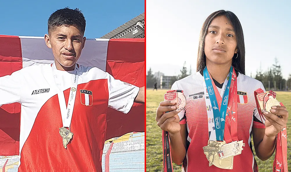 Yeferson Cuno estudia Educación Física en Puno y estuvo a punto de dejar el atletismo. Rusell Cjuro estudia Tecnología médica y ha ganado varios torneos. Foto: composición LR/Kleber Sánchez/Fiorella Ramos Yeferson Cuno estudia Educación Física en Puno y estuvo a punto de dejar el atletismo. Rusell Cjuro estudia Tecnología médica y ha ganado varios torneos. Foto: composición LR/Kleber Sánchez/Fiorella Ramos