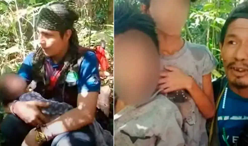 los peueños se encontraban juntos en un campamento improvisado en medio de la espesa selva del Guarive. Foto: RTVC Noticias