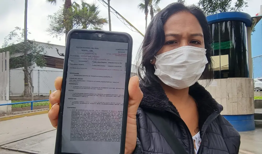 Madre del menor agraviado asegura que los policías que causaron el accidente fueron los mismos que redactaron el acta policial sobre el hecho. Foto y video: Vanessa Sandoval/La República