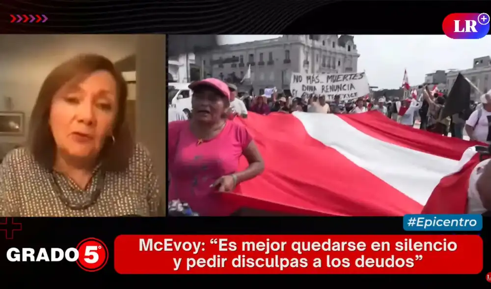 Carmen McEvoy también habló sobre las ideologías extremistas en el Perú que han llegado a gobernar. Foto/Video: Grado 5 - La República +