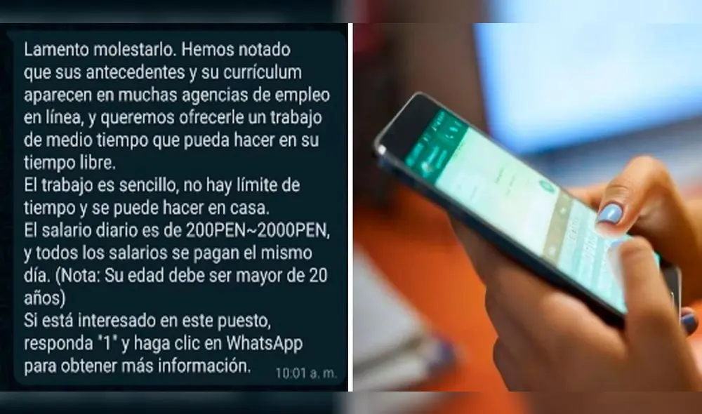 Evita caer en este tipo de estafas que circulan por WhatsApp. Foto: @elchicodelasnoticias / Expansión