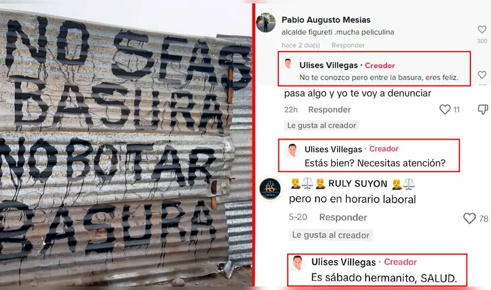 Alcalde utiliza TikTok para publicar actividades municipales. Foto: composición LR/TikTok