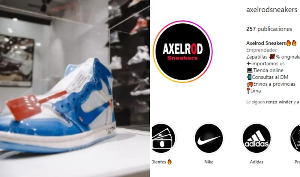 La joven denunció a la página Axelrod Sneakers. Foto: composición LR/Instagram