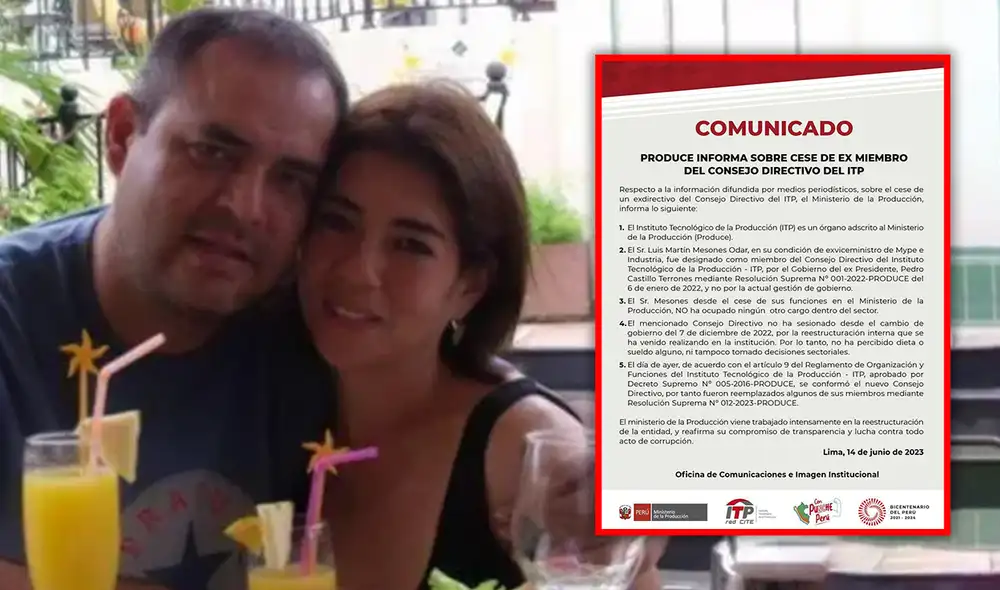 Exesposo de empresaria fue recientemente destituido de Produce. Foto: composición Alvaro Lozano/La República Exesposo de empresaria fue recientemente destituido de Produce. Foto: composición Alvaro Lozano/La República