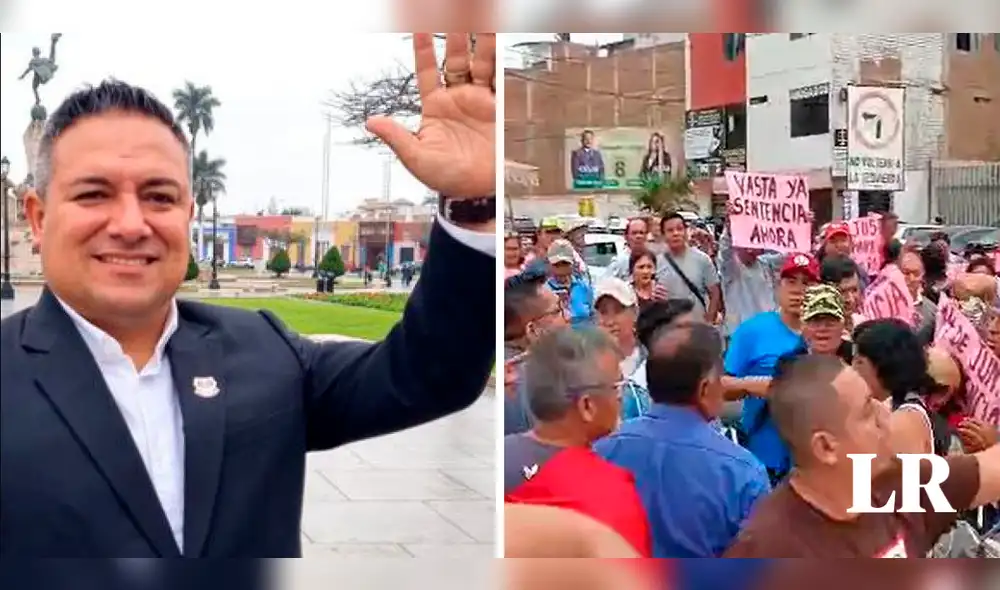 Los ciudadanos pidieron una sentencia ejemplar para el alcalde de Trujillo. Foto: composición de LR Fabrizio Oviedo/ Yolanda Goicochea/ La República - Video: Yolanda Goicochea