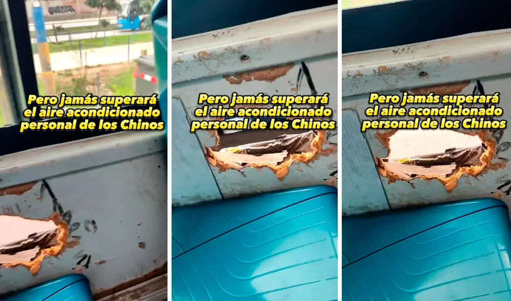 Los cibernautas empezaron a comentar los distintos usos que puede tener ese agujero del bus. Foto: composición LR / capturas de TikTok / @AlexanderCortez056