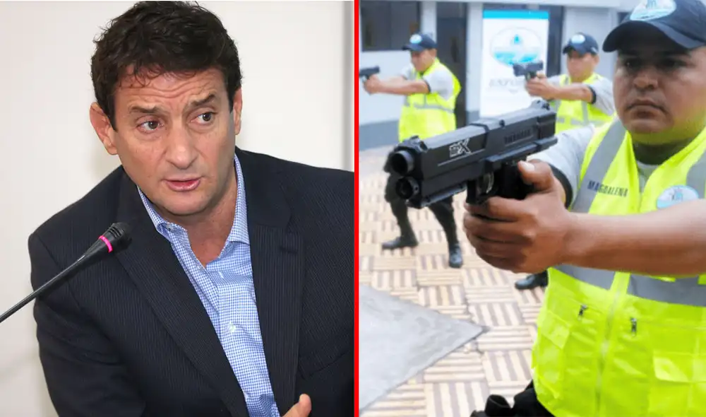 Reggiardo propone el uso de armas de fuego para que agentes de Serenazgo sean más profesionales en su labor. Foto: composición LR/Andina/Municipalidad de Magdalena del Mar
