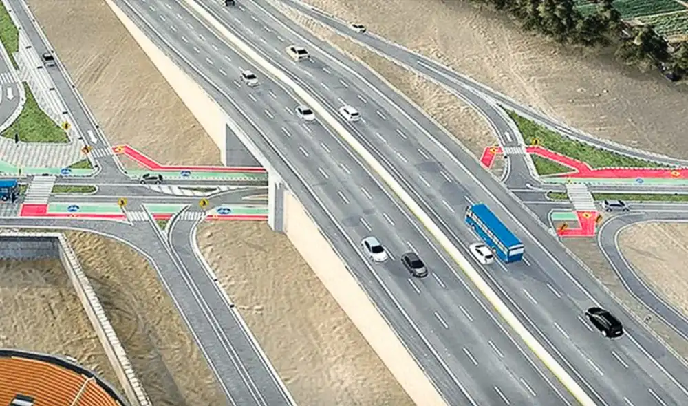 Imagen 3D. Así sería la obra. Permitiría la circulación de los vehículos por la vía elevada, además del paso al balneario y a Mala. Foto: difusión Imagen 3D. Así sería la obra. Permitiría la circulación de los vehículos por la vía elevada, además del paso al balneario y a Mala. Foto: difusión