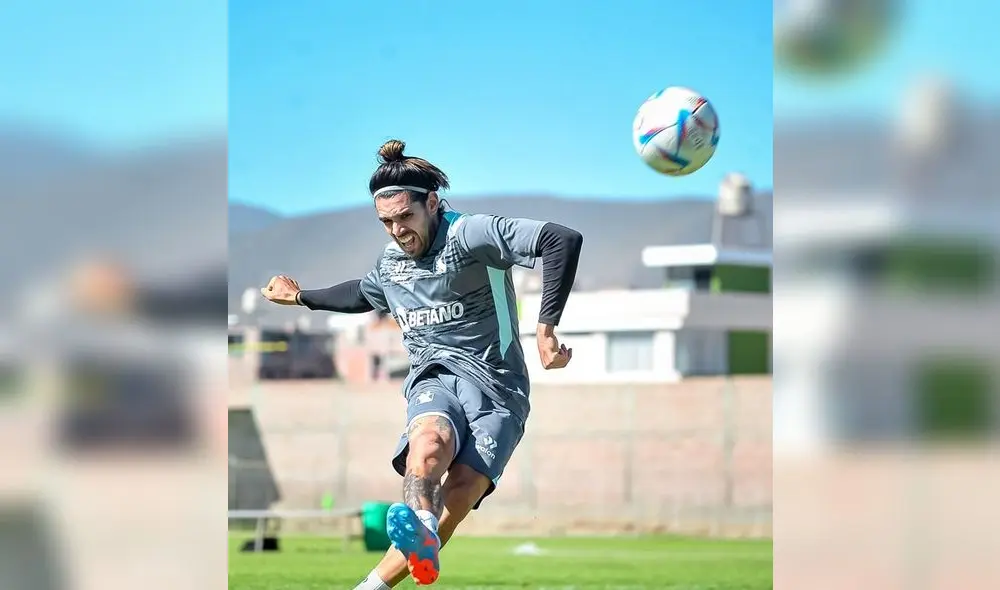 PRUEBA. Magnín remata el balón en las prácticas de ayer. Foto: La República