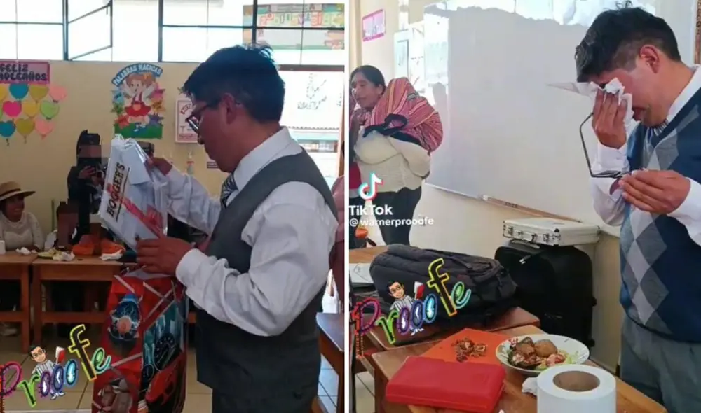 Profesor fue sorprendido en celebración por Día del Padre. Foto: composición LR/captura de TikTok/@warnerprooofe Profesor fue sorprendido en celebración por Día del Padre. Foto: composición LR/captura de TikTok/@warnerprooofe