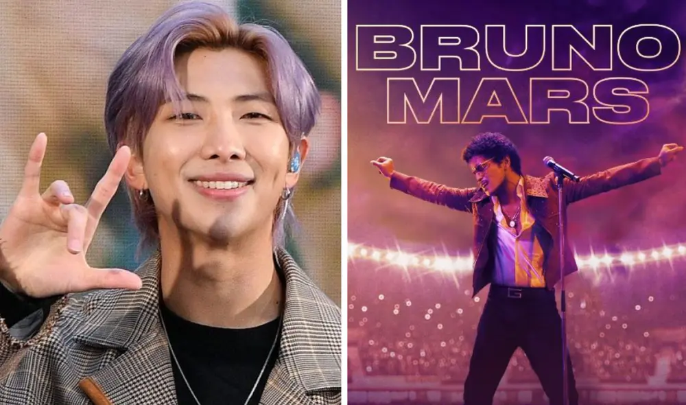 Namjoon, el líder de BTS, acudió al concierto de Bruno Mars tras reunirse con fans en FESTA 2023. Foto: composición LR