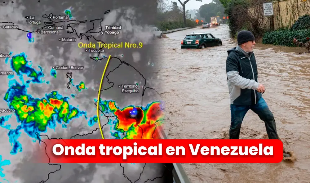Onda Tropical 9 en Venezuela HOY: revisa el más reciente pronóstico del Inameh. Foto: composición LR/Inameh/Venezuela News.