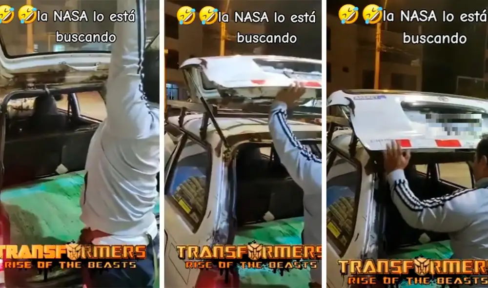 El señor quería colocar un electrodoméstico en la parte trasera de su auto. Foto: composición LR / capturas de TikTok / @cruzito.45 El señor quería colocar un electrodoméstico en la parte trasera de su auto. Foto: composición LR / capturas de TikTok / @cruzito.45