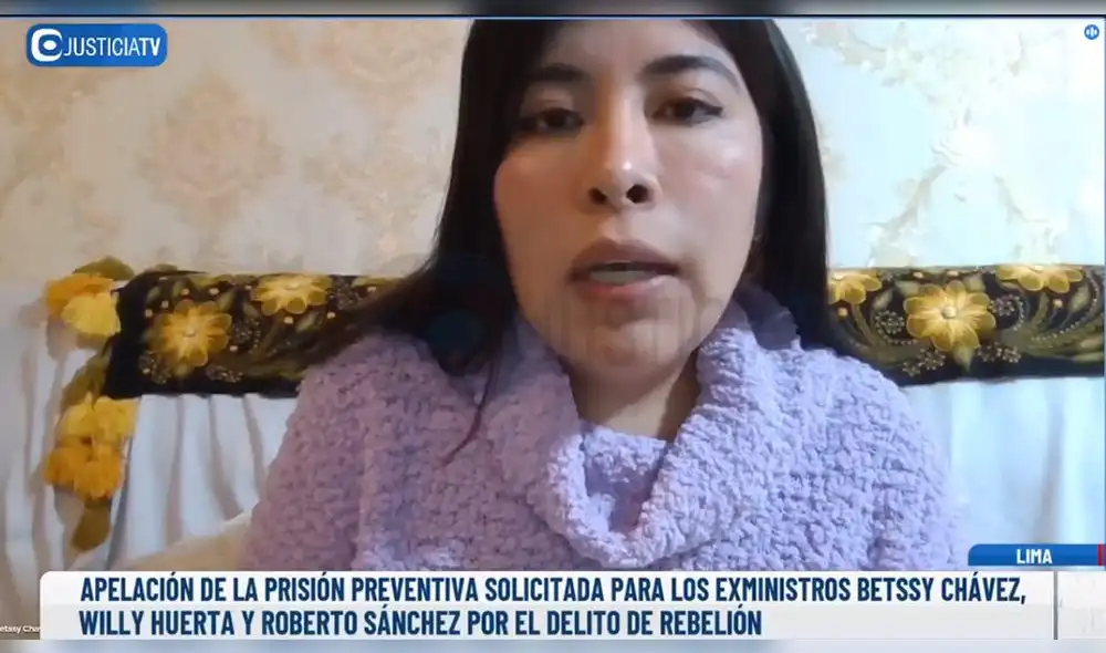 Betssy Chávez fue suspendida de sus funciones como congresista en marzo de 2023. Foto: Captura Justicia TV Betssy Chávez fue suspendida de sus funciones como congresista en marzo de 2023. Foto: Captura Justicia TV
