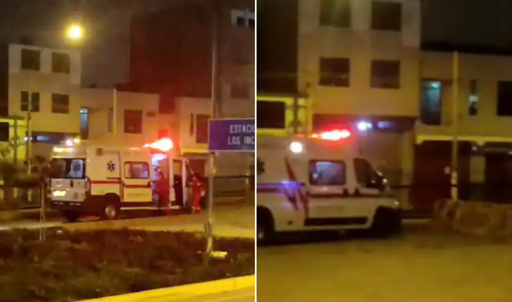 Ambulancia no podía cruzar la vía debido a las obras. Foto: difusión