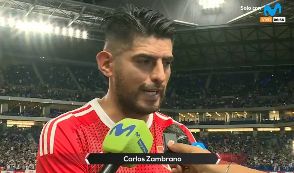 Carlos Zambrano fue titular ante Japón. Foto: captura de Movistar Deportes.