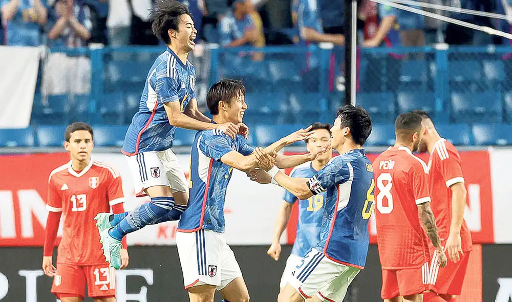 Celebran. Los japoneses fueron superiores y lo reflejaron gracias a Mitoma, Ito y Maeda. Foto: difusión Celebran. Los japoneses fueron superiores y lo reflejaron gracias a Mitoma, Ito y Maeda. Foto: difusión