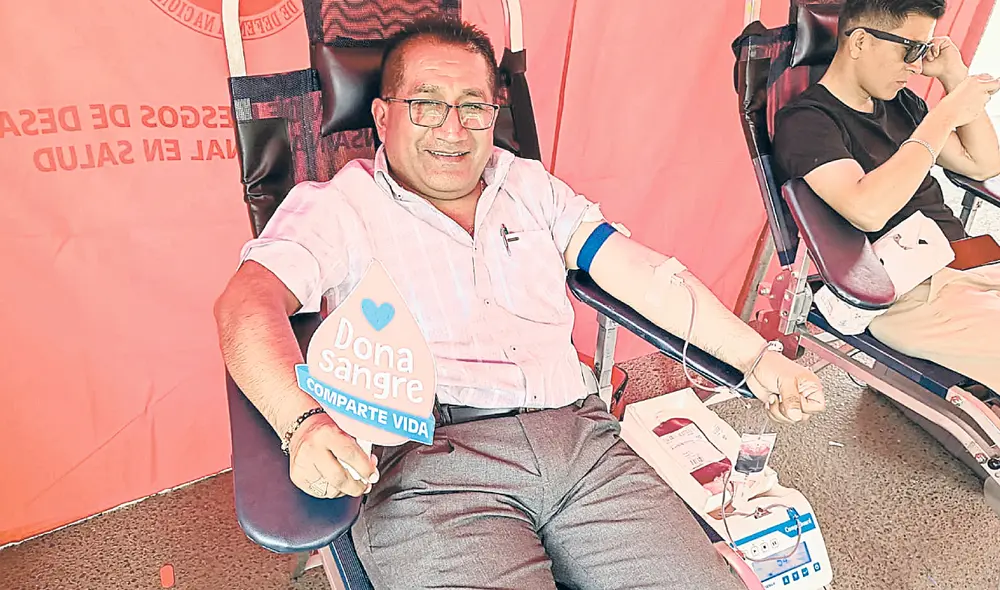 Campaña. Aníbal Murillo participó de la donación de sangre. Foto: difusión