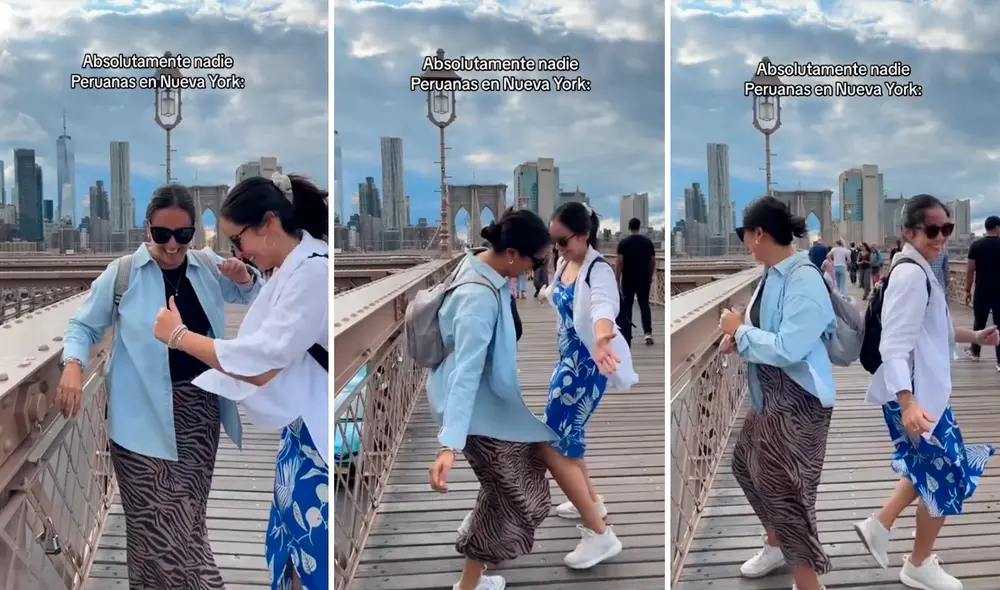 Las jóvenes mostraron lo mejor de la música peruana en un puente de Nueva York. Foto: composición LR/@Anapaulachavezc/TikTok Las jóvenes mostraron lo mejor de la música peruana en un puente de Nueva York. Foto: composición LR/@Anapaulachavezc/TikTok
