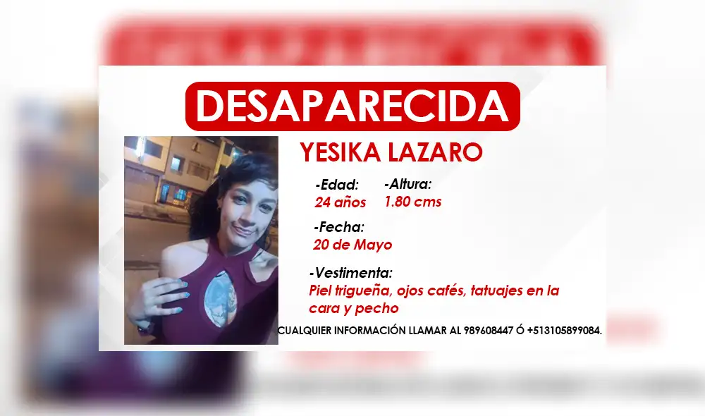 La familia de la joven no sabe de ella desde el 20 de mayo. Foto: La República