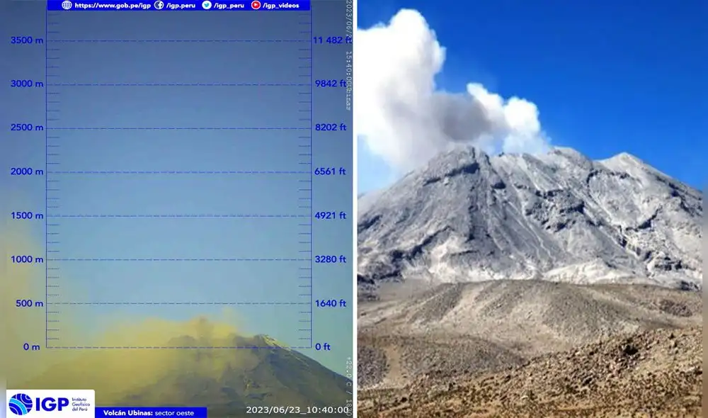 El volcán Ubinas es considerado como el más activo del sur de Perú. Foto: Andina/IGP