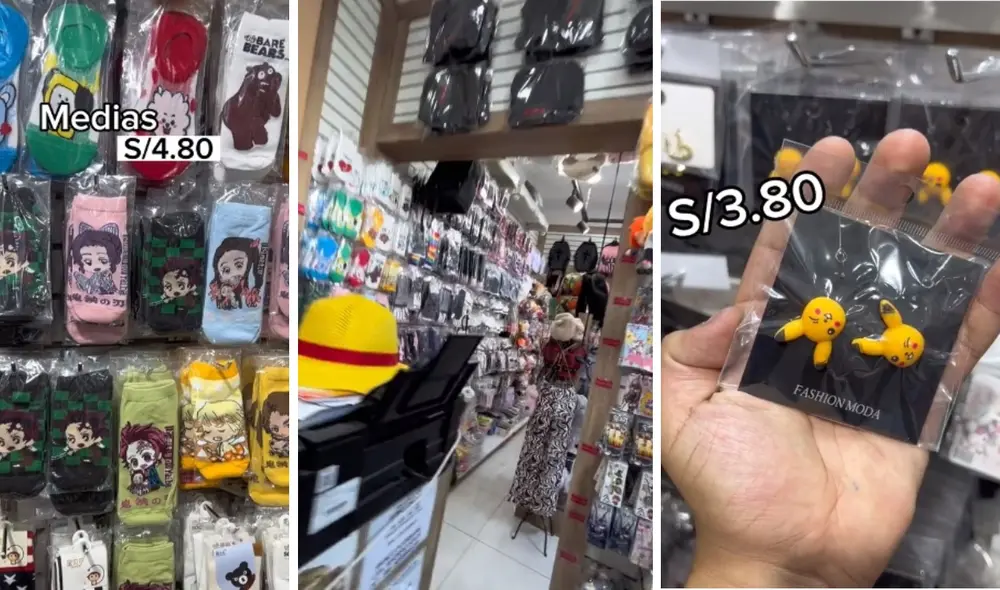 Establecimiento ofrece todo tipo de productos para la comunidad otaku. Foto: composición LR / captura Tik tok @elchicodelosaudios Establecimiento ofrece todo tipo de productos para la comunidad otaku. Foto: composición LR / captura Tik tok @elchicodelosaudios