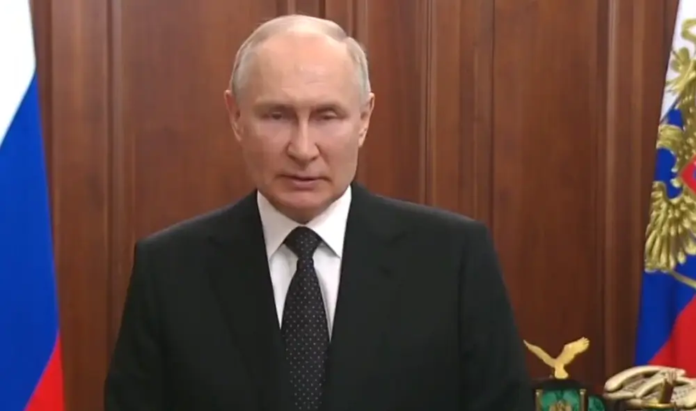 Vladimir Putin da mensaje a la nación en medio de la crisis política. Foto: Difusión