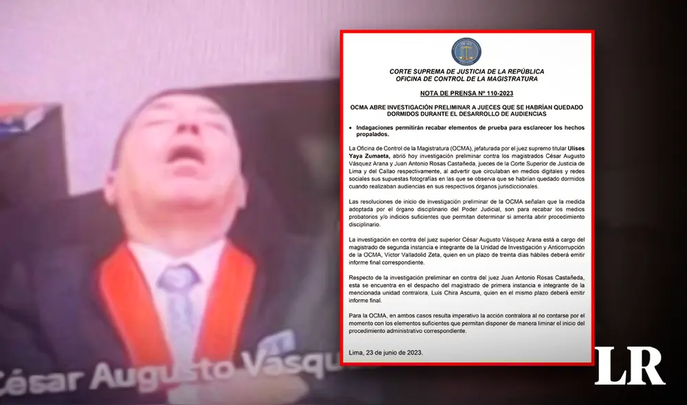 Las imágenes de los magistrados fue difundida mediante las redes sociales. Foto: composición Fabrizio Oviedo/La República