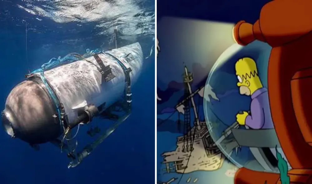 Uno de los episodios de "Los Simpson" guarda similitudes con la desaparición del submarino Titán. Foto: composición LR/OceanGate/difusión