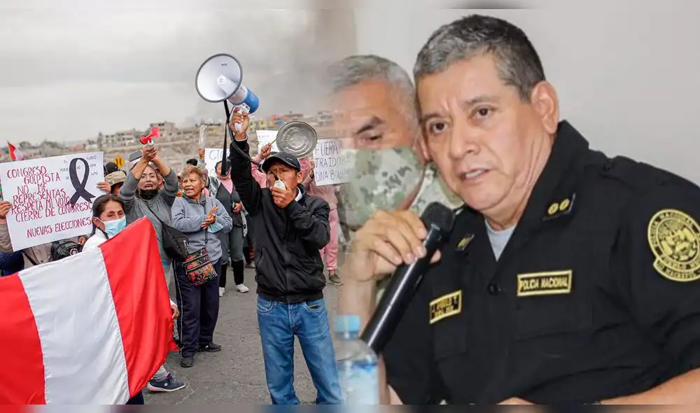 Jorge Angulo fue designado comandante general de la PNP en marzo de 2023. Foto: Composición-LR/LR/Andina