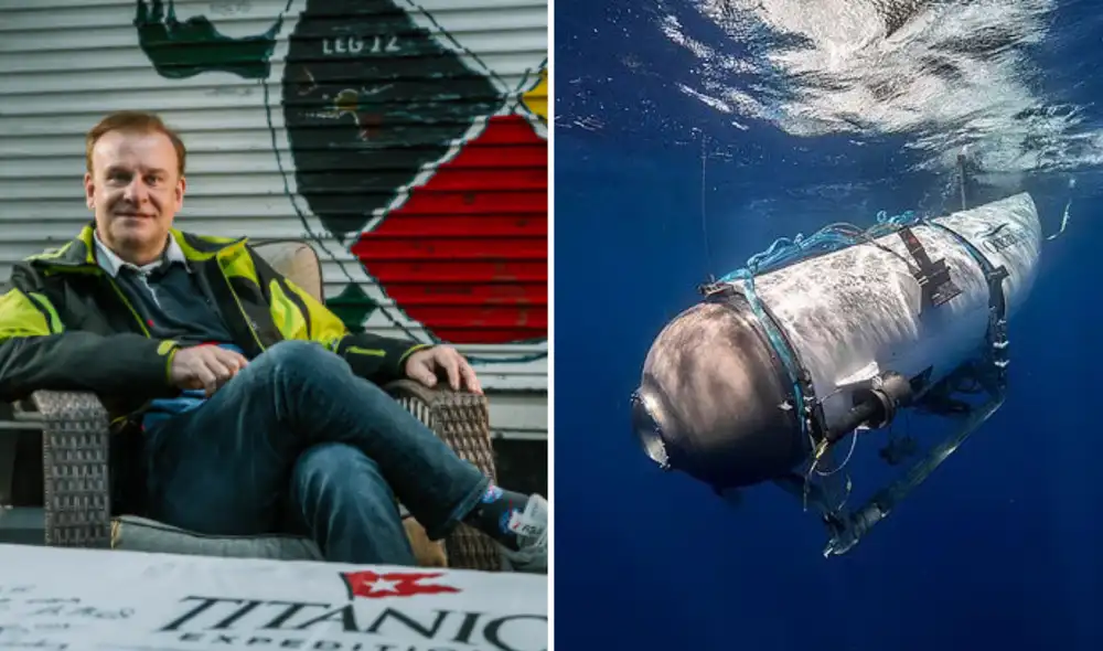 El multimillonario Hamish Harding publicó en Instagram su emoción por formar parte de la expedición hacia el Titanic abordo del sumergible Titán. Foto: composición LR/@actionaviationchairman/OceanGate