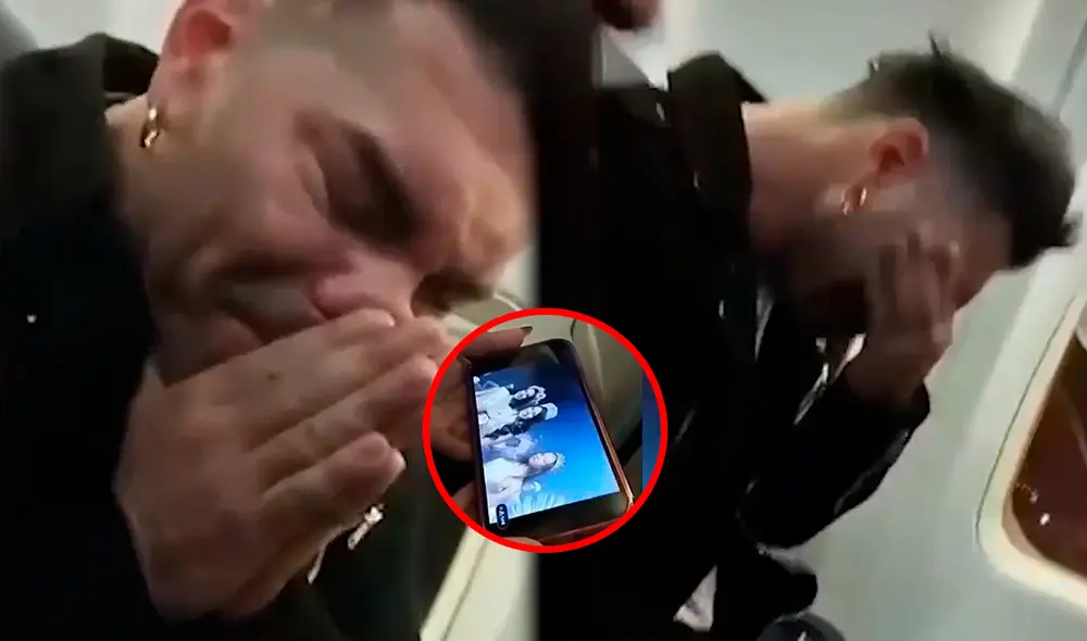 'Tomate' Barraza y su conmovedora reacción en un avión. Foto: composición LR/TikTok