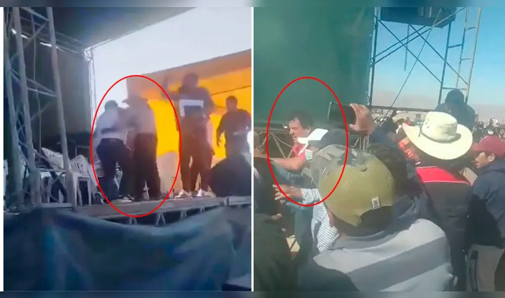 Enfrentamiento. Un grupo de personas lo insultó, mientras otros le lanzaron tierra y piedras. Policía tuvo que rescatarlo. Foto: La República Enfrentamiento. Un grupo de personas lo insultó, mientras otros le lanzaron tierra y piedras. Policía tuvo que rescatarlo. Foto: La República