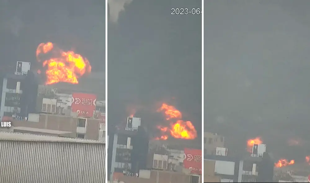 Al lugar llegaron más de 15 unidades de bomberos para atender la emergencia. Foto: composición La República/capturas Municipalidad de San Luis - Video: Municipalidad de San Luis Al lugar llegaron más de 15 unidades de bomberos para atender la emergencia. Foto: composición La República/capturas Municipalidad de San Luis - Video: Municipalidad de San Luis