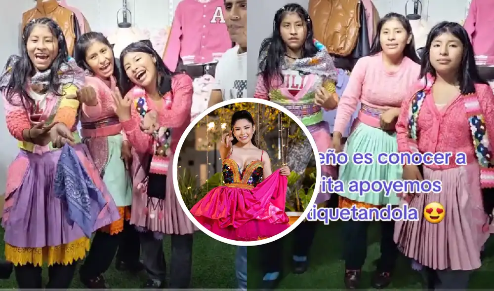 Las hermanas también fueron contratadas por una barbería en Huancavelica para interpretar "Mis cuernos" de Yarita Lizeth. Foto: composición LR/@jhonatanviajero/TikTok - Video: @jhonatanviajero/TikTok