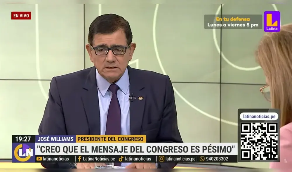 José Williams llegó a la presidencia del Congreso tras la censura de Lady Gamones en setiembre de 2022. Foto: Captura Latina