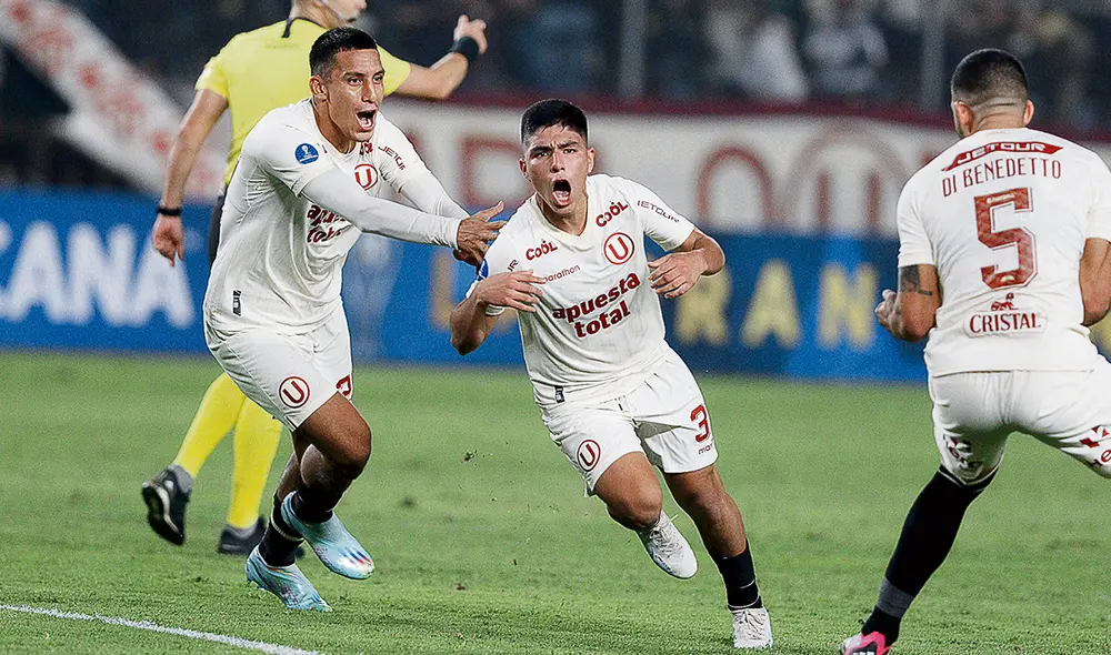 A celebrar. Piero Quispe se hizo presente en el marcador al anotar el único gol del encuentro que se llevó a cabo en un Estadio Monumental lleno. Foto: Luis Jiménez/La República