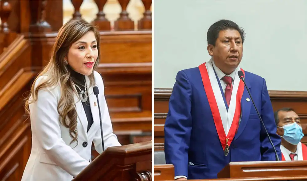 Lady Camones se pronunció sobre la posible candidatura de Waldemar Cerrón a la Mesa Directiva. Foto: composición La República/Andina - Video: Willax