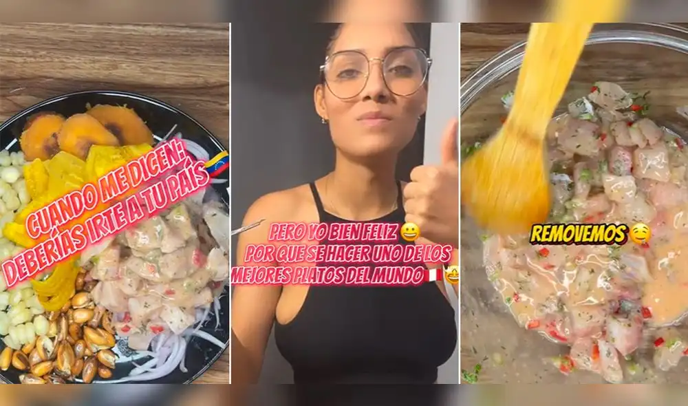 La joven mostró muy orgullosa que sabe preparar el ceviche. Foto: composición LR/TikTok/@mariagil.chiqui