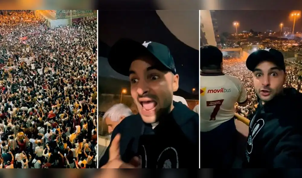 Los hinchas no dejaban de saltar y cantar. Foto: composición LR/TikTok/@kevinggtv