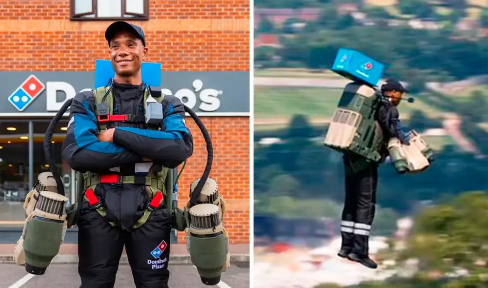 Se estima que el traje de los repartidores de Domino's vale "cientos de miles de libras". Foto: composición LR/New York Post - Video: New York Post