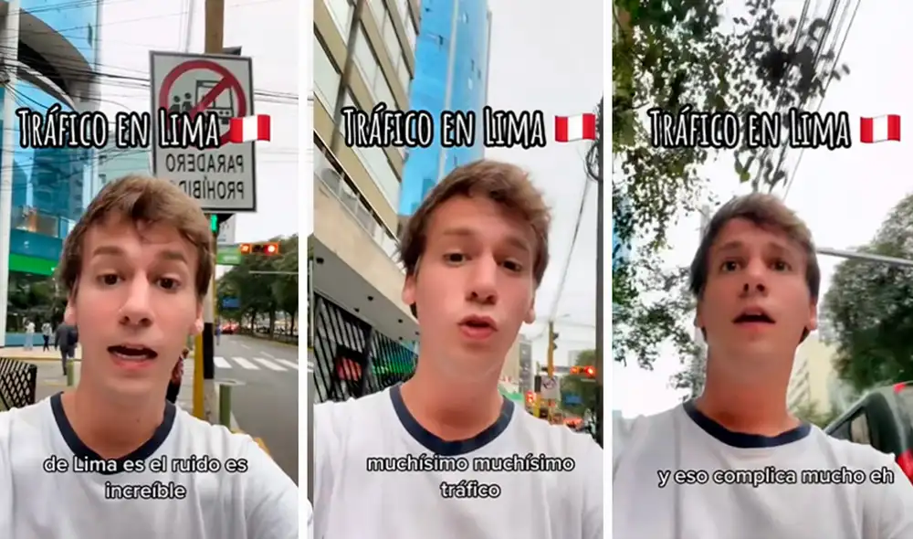 El joven español comentó que el ruido del tráfico dificulta pasear tranquilamente. Foto: composición LR / capturas de TikTok / @Gonzalo_Sans
