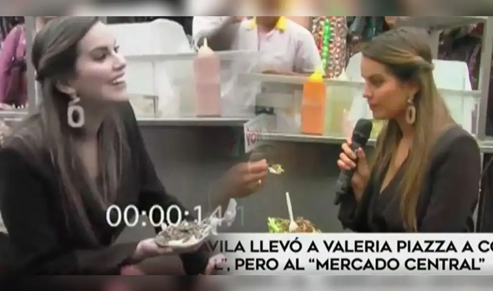 Edson Dávila llevó a Valeria Piazza a comer en 'central', pero el mercado del centro de Lima. Foto: captura/América TV