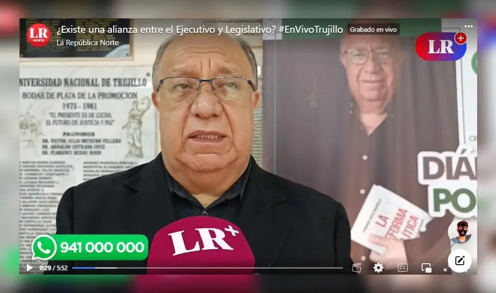 Fernando Tuesta considera que hay un deterioro muy pronunciado de la democracia. Foto y Video: La República Fernando Tuesta considera que hay un deterioro muy pronunciado de la democracia. Foto y Video: La República
