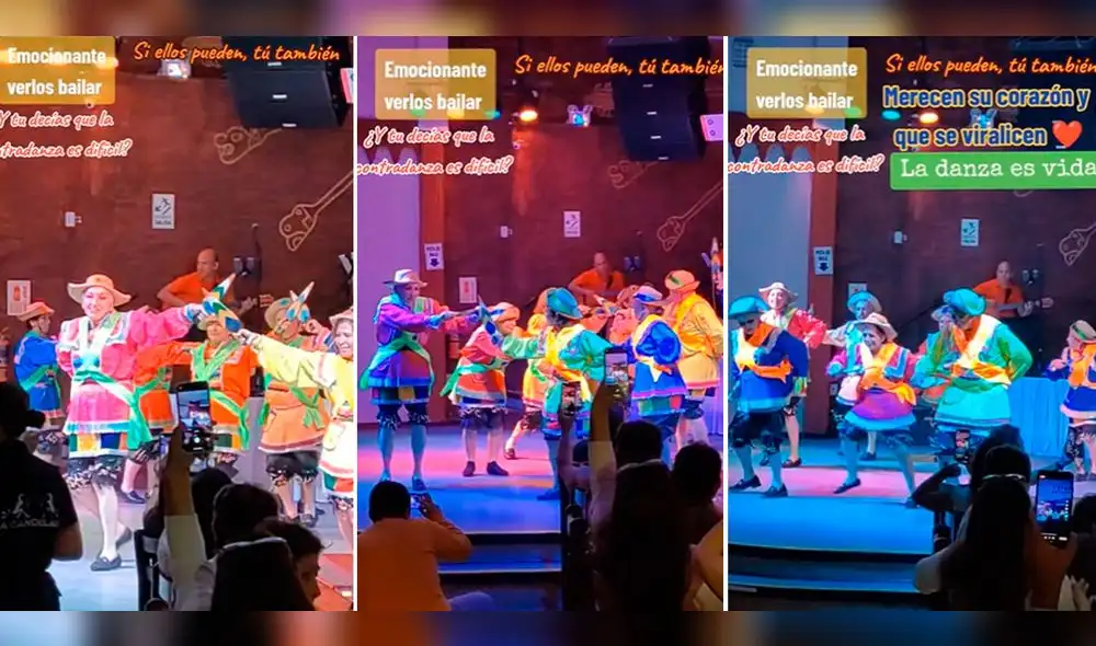 Los adultos mayores sorprendieron con sus mejores pasos al ritmo de la Contradanza. Foto: composición LR/TikTok/ Los adultos mayores sorprendieron con sus mejores pasos al ritmo de la Contradanza. Foto: composición LR/TikTok/