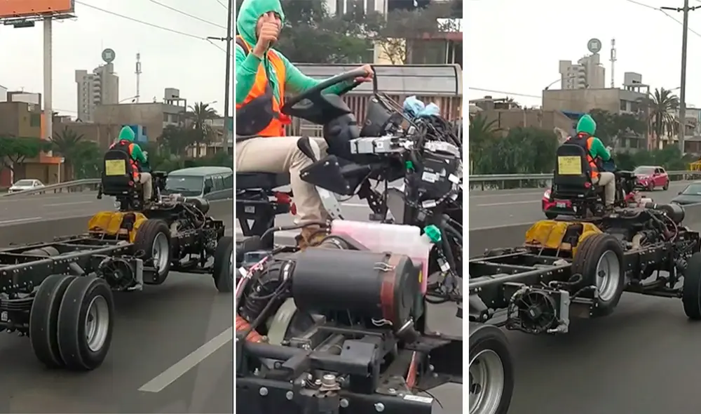 El joven atinó a sonreír cuando se percató de que lo estaban grabando. Foto: composición LR / capturas de TikTok / @Randomvga El joven atinó a sonreír cuando se percató de que lo estaban grabando. Foto: composición LR / capturas de TikTok / @Randomvga