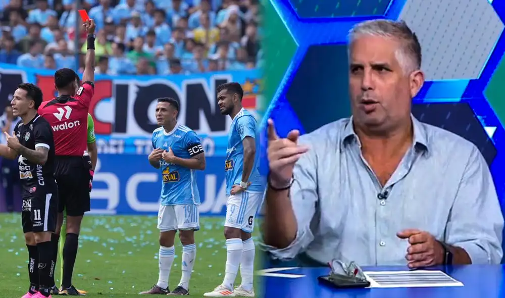 Diego Rebagliati tildó como "polémica" la expulsión de Yoshimar Yotún. Foto: composición de La República/LR/captura Movistar Deportes