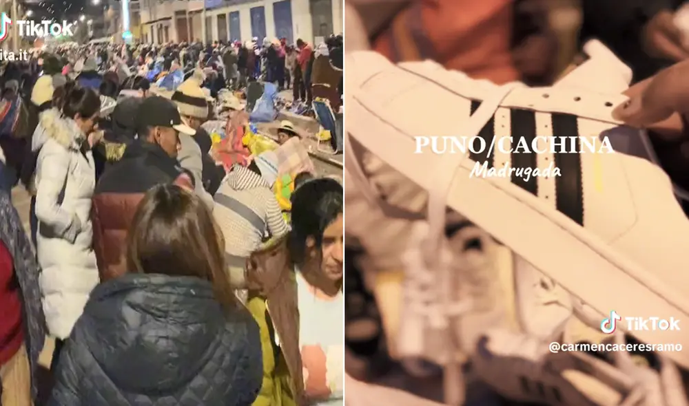 Cachina de Puno oferta variedad de artículos, especialmente zapatillas. Foto: composición LR/Ita It-TikTok/ Carmen Cáceres-TikTok